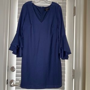 Laundry by Shelli Segal Navy Blue Long Sleeve Dress